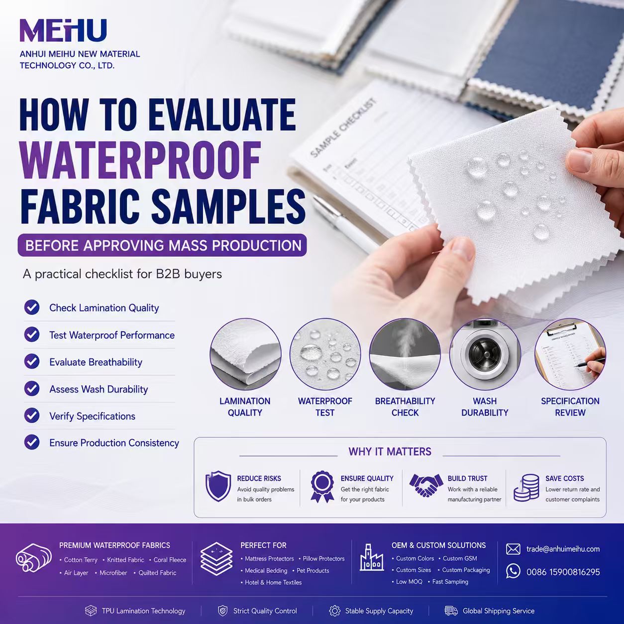 How to Evaluate Waterproof Fabric Samples Before Approving Mass Production