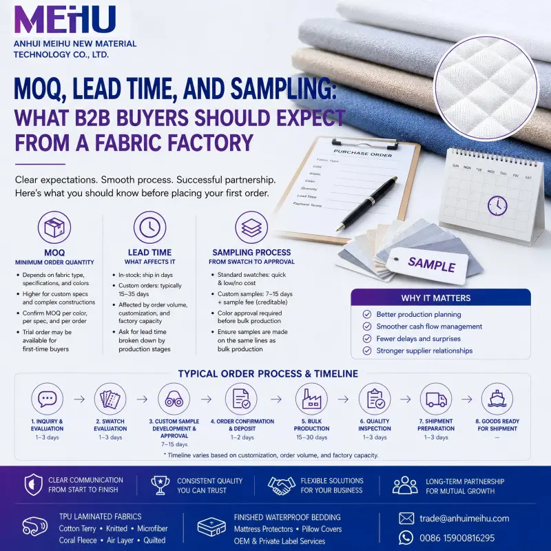 MOQ, Lead Time, and Sampling: What B2B Buyers Should Expect from a Fabric Factory