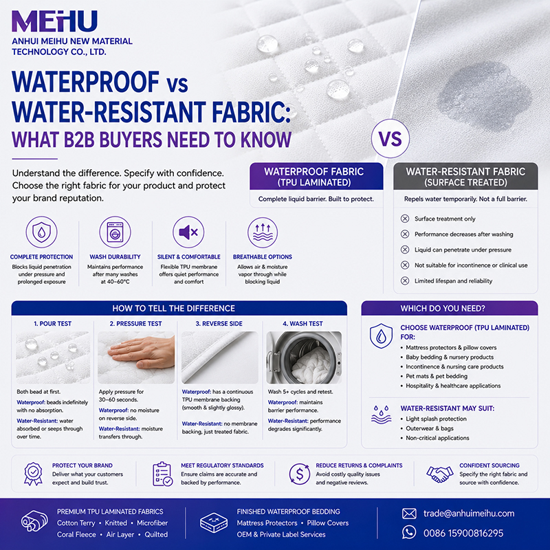 The Difference Between Waterproof and Water-Resistant Fabric